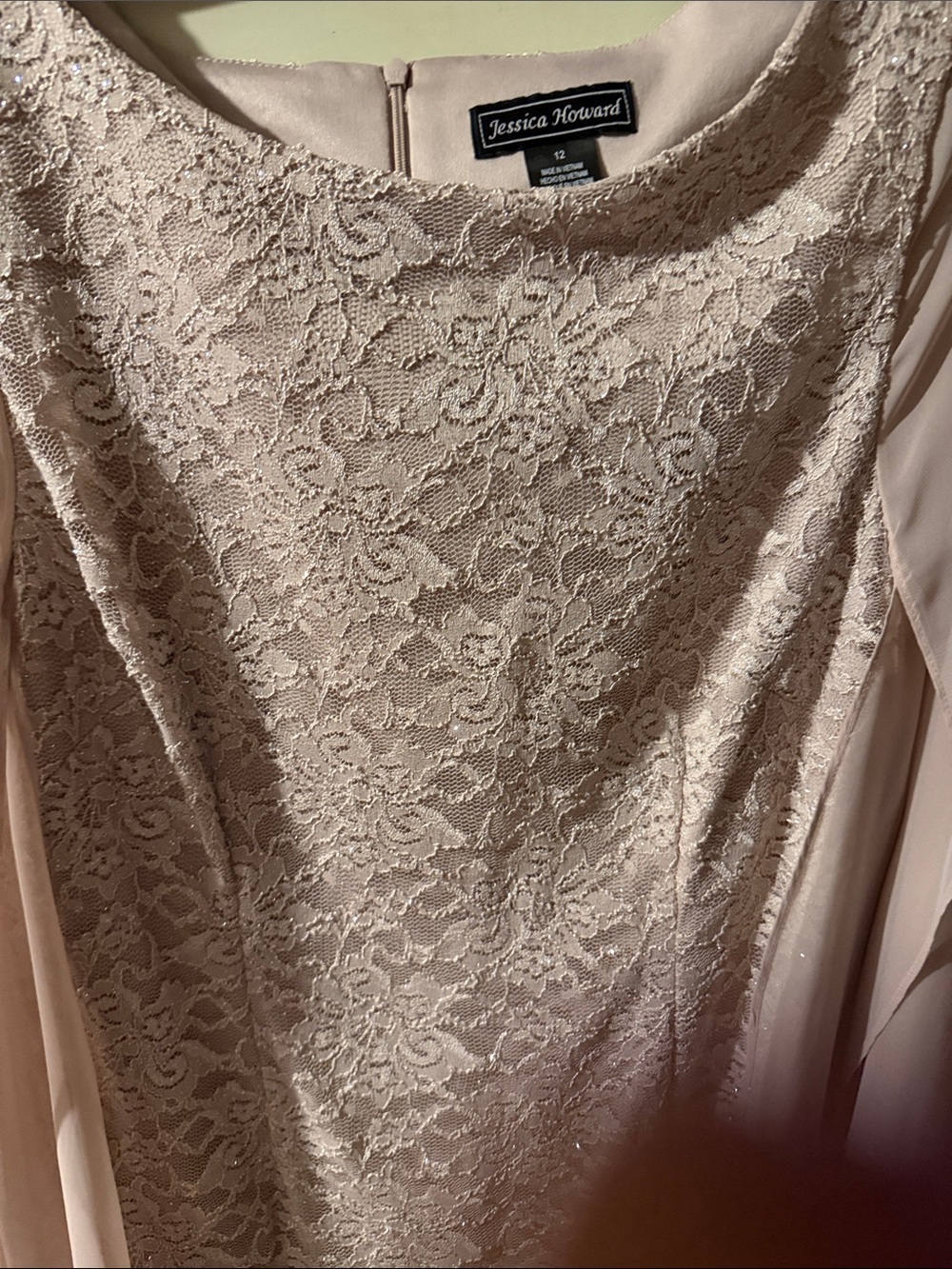 Jessica Howard Blush Lace Midi Sheath Dress